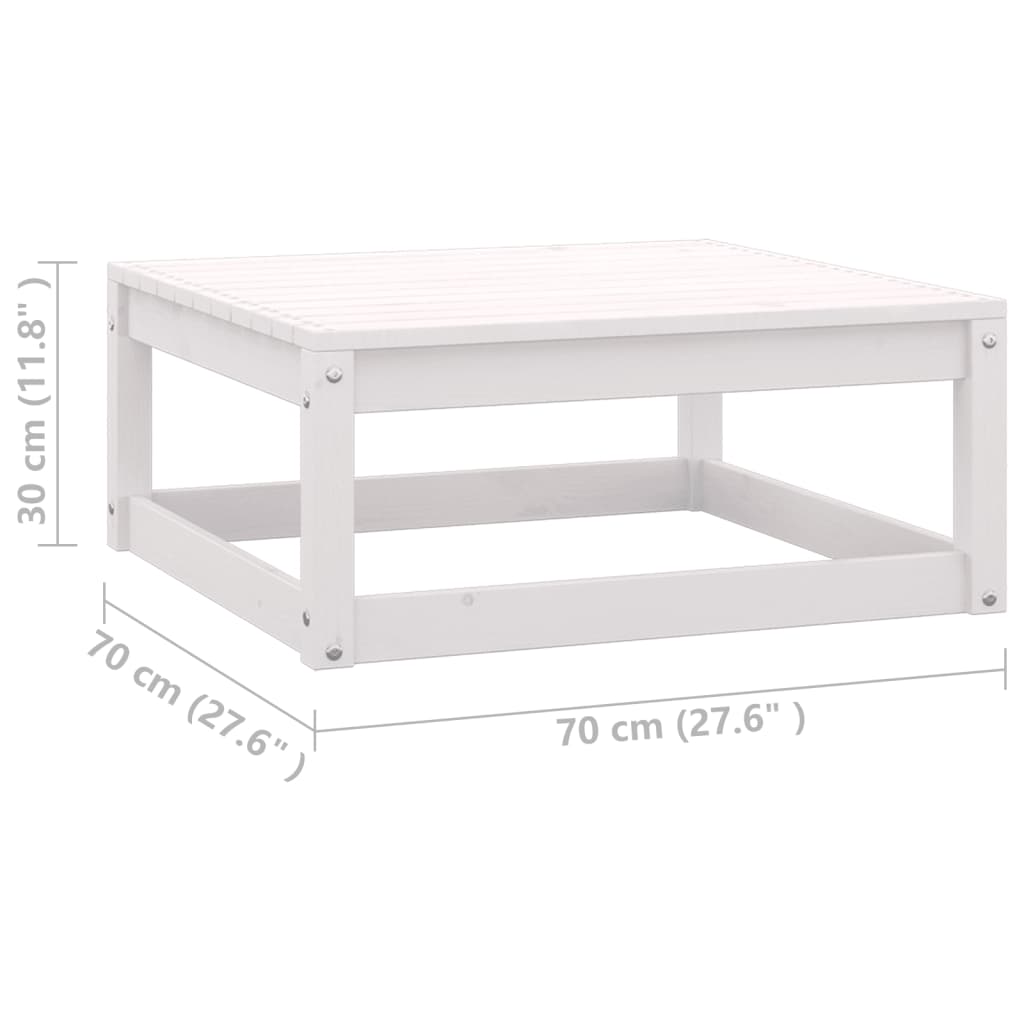 12-tlg. Garten-Lounge-Set mit Kissen Weiss Kiefer Massivholz